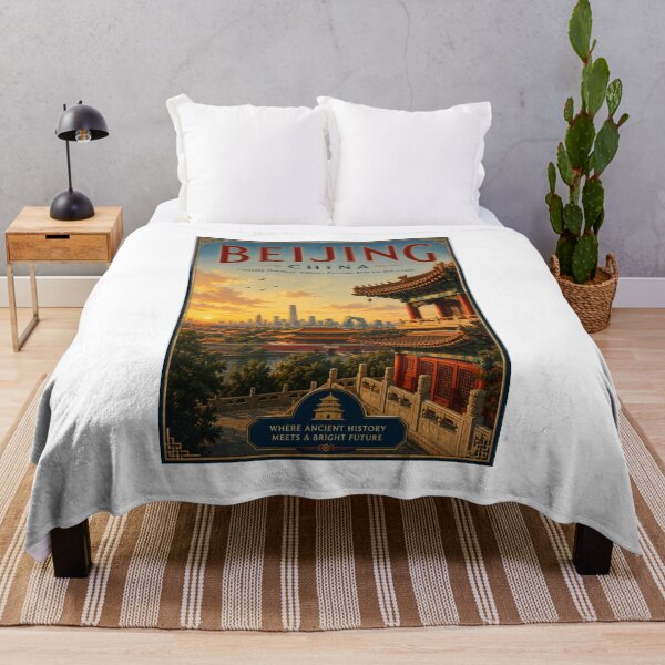 Item preview, Beijing China Travel Poster | Vintage Cityscape Wall Art designed and sold by ElartedeNoel.