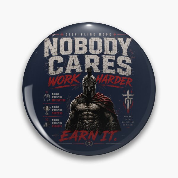 Item preview, NOBODY CARES WORK HARDER | DISCIPLINE MODE SPARTAN WARRIOR MOTIVATION T-SHIRT designed and sold by LowBatteryStudio ⭐.