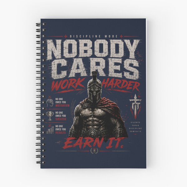 Item preview, NOBODY CARES WORK HARDER | DISCIPLINE MODE SPARTAN WARRIOR MOTIVATION T-SHIRT designed and sold by LowBatteryStudio ⭐.