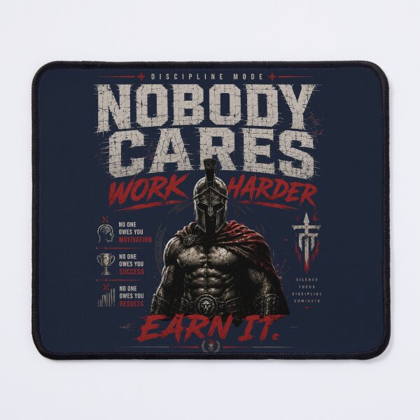 Item preview, NOBODY CARES WORK HARDER | DISCIPLINE MODE SPARTAN WARRIOR MOTIVATION T-SHIRT designed and sold by LowBatteryStudio ⭐.