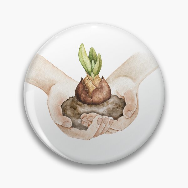 Item preview, Watercolor Sprouting Bulb In Caring Hands designed and sold by eves_aquadreams.