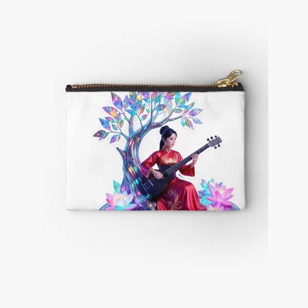 Item preview, 3D Paper Cut Style Illustration Of Chinese Musician Woman With Pipa Instrument designed and sold by ARTCREATESHOP.