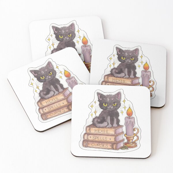 Item preview, Spell Book Kitty — Cute Hand Drawn Gothic Cat Art designed and sold by Darkfully-Done.