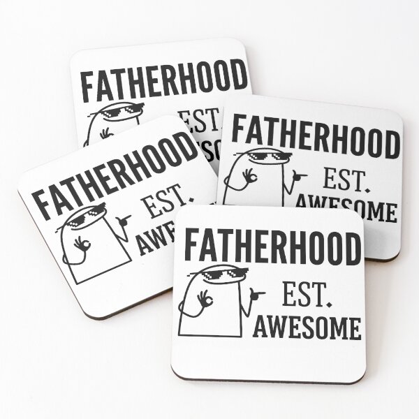 Item preview, Fatherhood Est Awesome Funny Stick Figure Dad Meme designed and sold by drchzak.