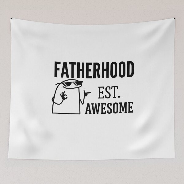Item preview, Fatherhood Est Awesome Funny Stick Figure Dad Meme designed and sold by drchzak.