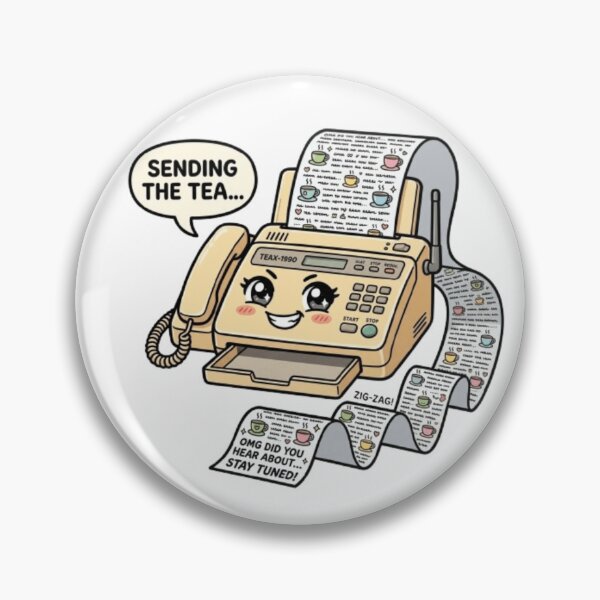 Item preview, Sending The Tea Kawaii Retro Fax Machine Office Gossip designed and sold by Retro Mood Co.
