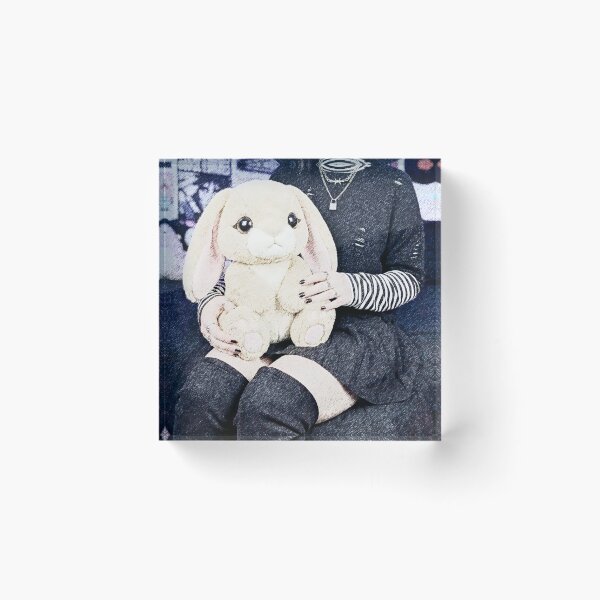 Item preview, Cute Bunny Plush Goth Aesthetic designed and sold by D6rkT3chDemon.