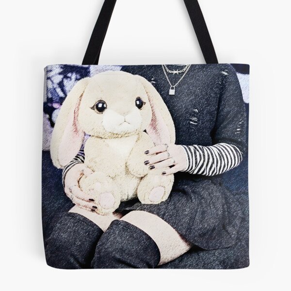 Item preview, Cute Bunny Plush Goth Aesthetic designed and sold by D6rkT3chDemon.