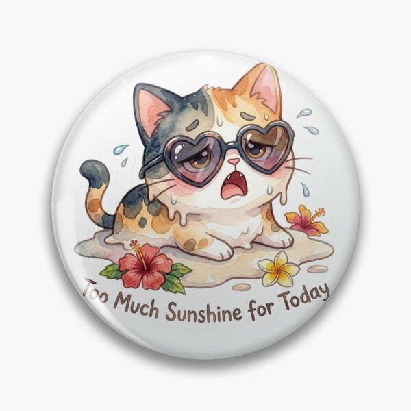 Item preview, Too Much Sunshine for Today – Funny Tropical Cat Sticker designed and sold by LaniDigitalNook.