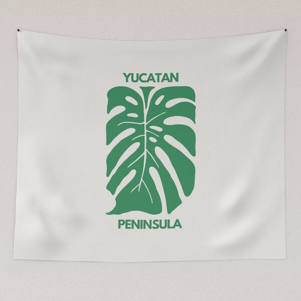 Item preview, Yucatan Peninsula Travel Poster - Monstera Leaf designed and sold by tiigerdad.