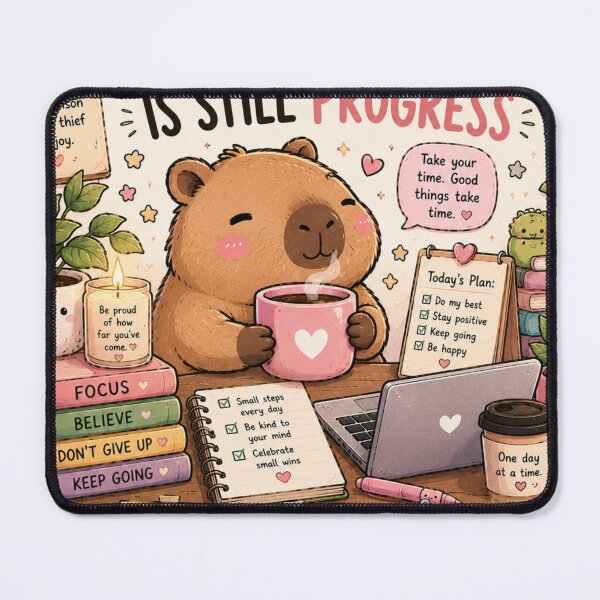 Item preview, Slow Progress Is Still Progress Capybara Sticker designed and sold by NexusPixels.