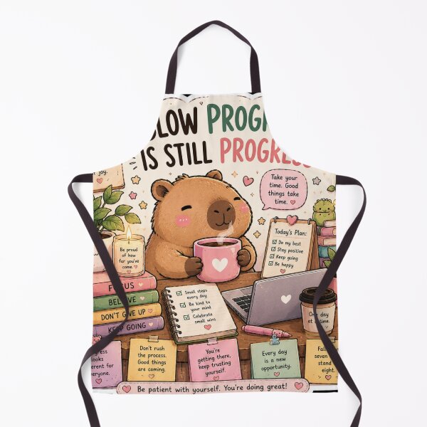 Item preview, Slow Progress Is Still Progress Capybara Sticker designed and sold by NexusPixels.