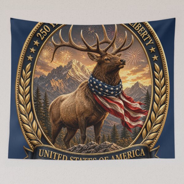 Item preview, Patriotic Elk 250 Years of Freedom designed and sold by FREENATION2026.
