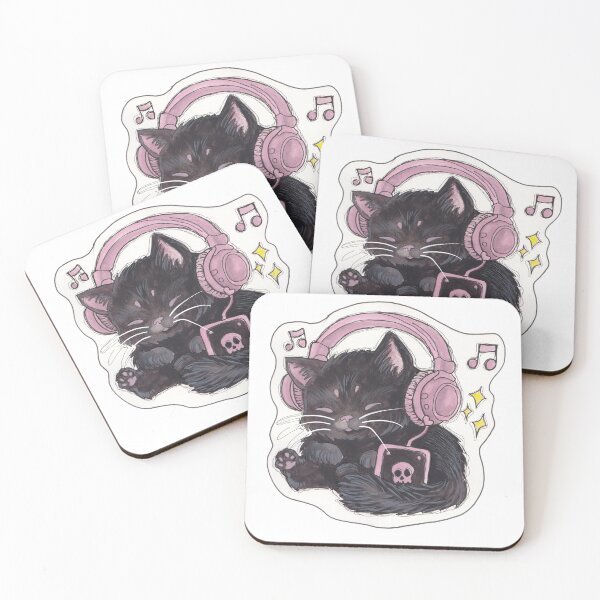 Item preview, Music Kitty — Cute Hand Drawn Gothic Cat Art designed and sold by Darkfully-Done.