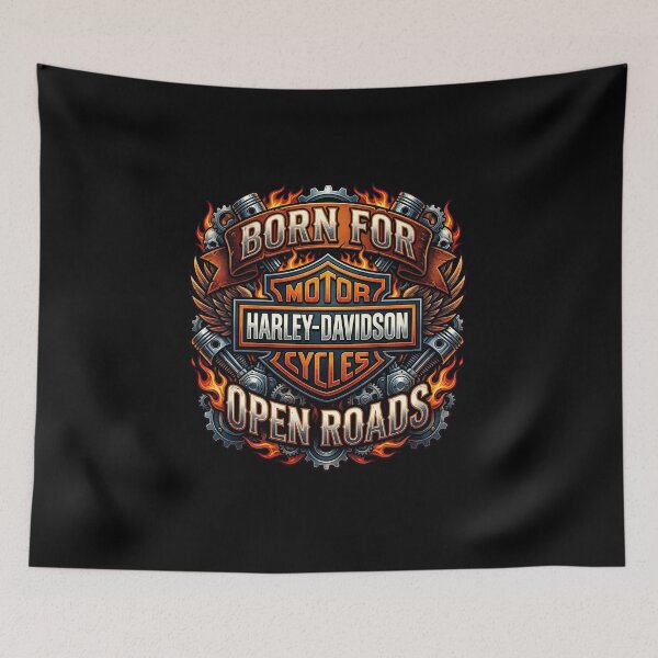 Item preview, Harley Davidson Born For Open Roads Heritage Rider Design designed and sold by enzoade.