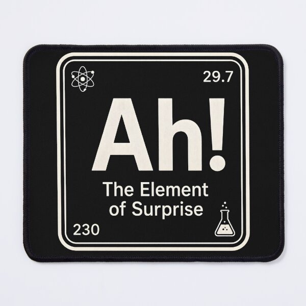 Item preview, Science Humor Chemistry Joke Ah The Element Of Surprise Nerd Humor Periodic Table designed and sold by designstoriesMK.