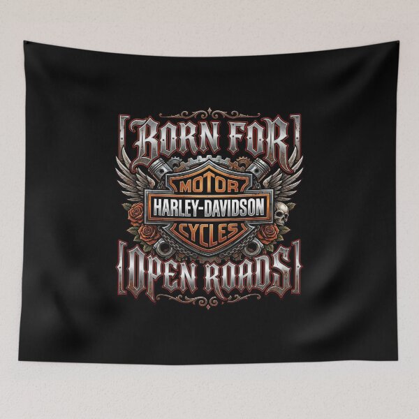 Item preview, Harley Davidson Born For Open Roads Urban Motorcycle Artwork designed and sold by enzoade.