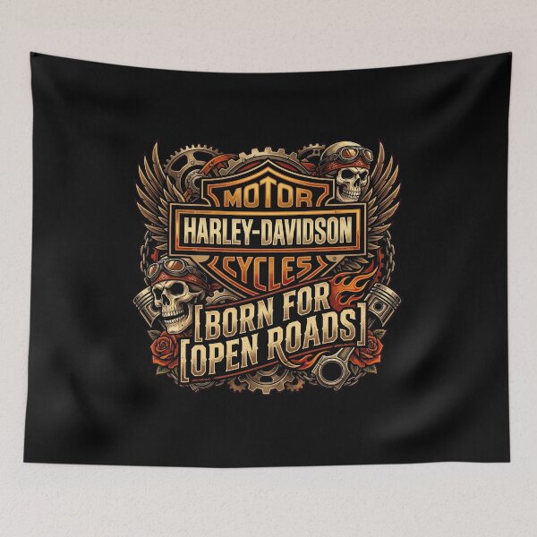 Item preview, Harley Davidson Born For Open Roads Road Trip Biker Graphic designed and sold by enzoade.