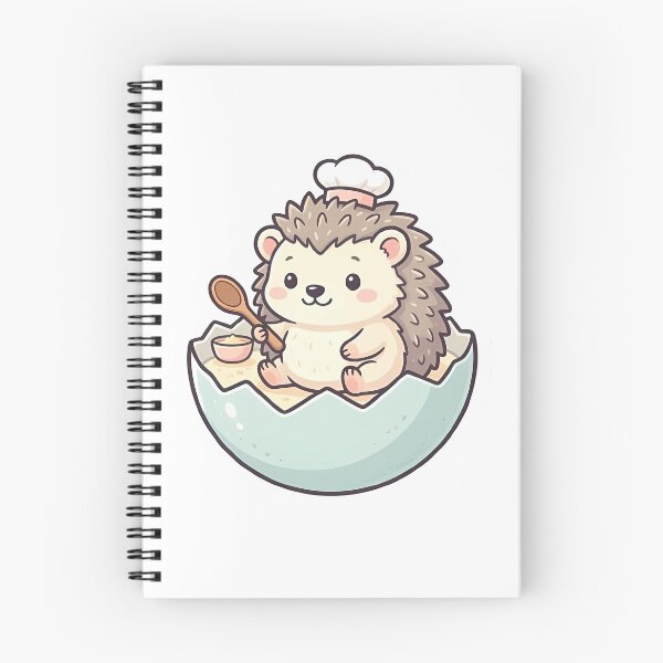 Item preview, Cute Kawaii Baby Hedgehog Chef in Eggshell designed and sold by YALLABUY.