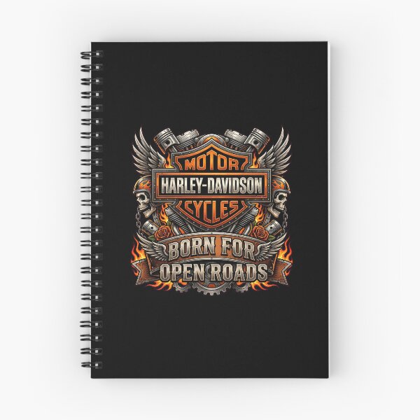 Item preview, Harley Davidson Born For Open Roads Detailed Chopper Illustration designed and sold by enzoade.