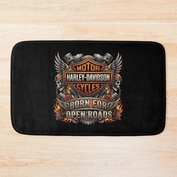 Item preview, Harley Davidson Born For Open Roads Detailed Chopper Illustration designed and sold by enzoade.