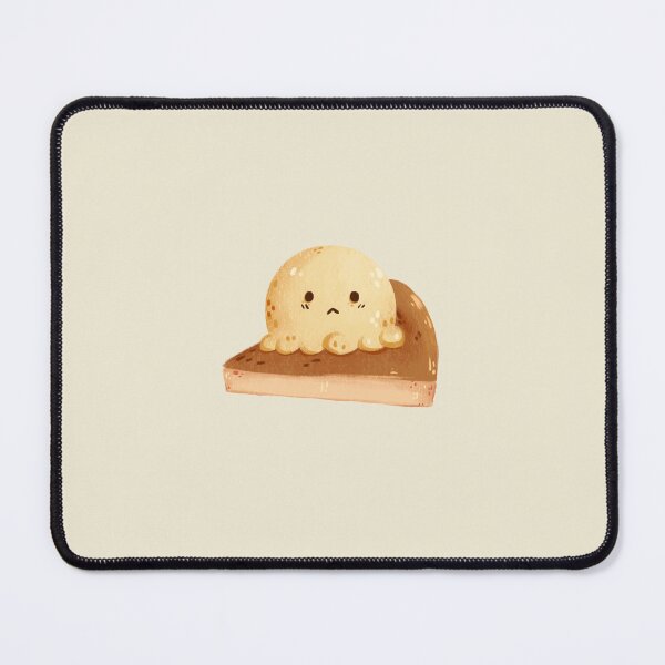 Item preview, Sad Kawaii Dumpling on Caramel Cake – Cute Squishy Dessert Illustration designed and sold by EmeraldeaArt.