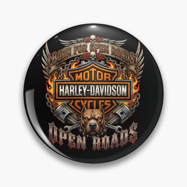 Item preview, Harley Davidson Born For Open Roads Retro Garage Style Artwork designed and sold by enzoade.