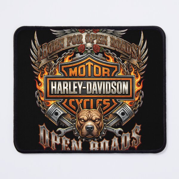 Item preview, Harley Davidson Born For Open Roads Retro Garage Style Artwork designed and sold by enzoade.