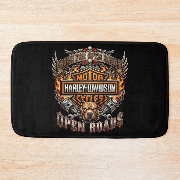 Item preview, Harley Davidson Born For Open Roads Retro Garage Style Artwork designed and sold by enzoade.