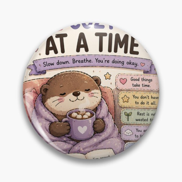 Item preview, Take Life One Cozy Day At A Time Otter Sticker designed and sold by NexusPixels.