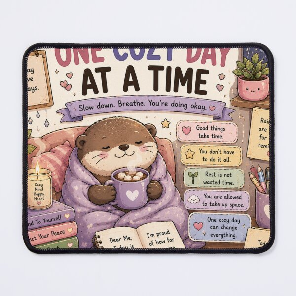 Item preview, Take Life One Cozy Day At A Time Otter Sticker designed and sold by NexusPixels.