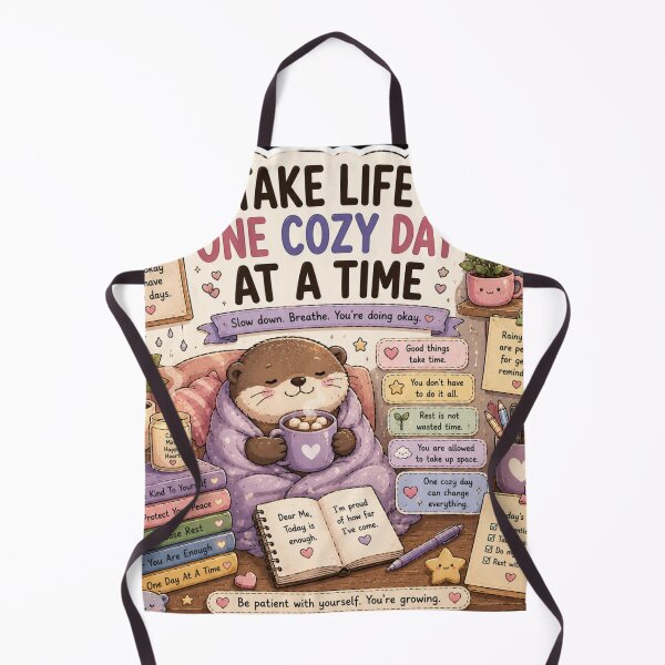 Item preview, Take Life One Cozy Day At A Time Otter Sticker designed and sold by NexusPixels.