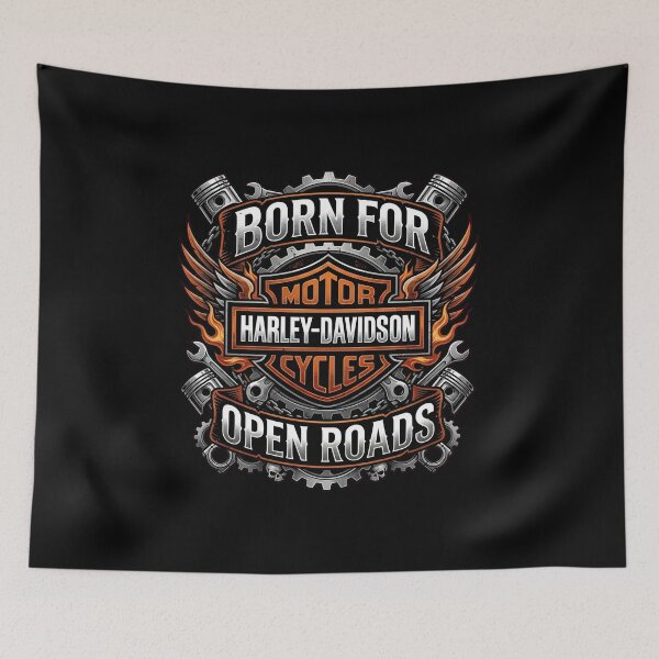 Item preview, Harley Davidson Born For Open Roads Highway Spirit Biker Design designed and sold by enzoade.