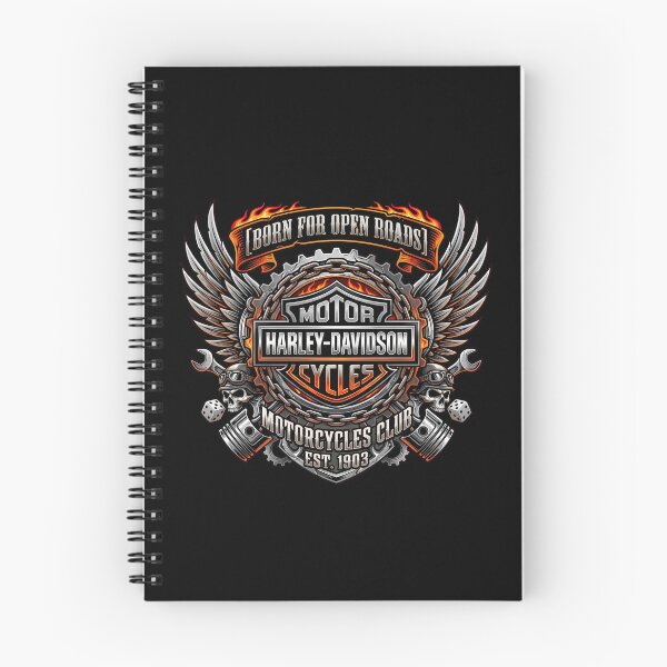 Item preview, Harley Davidson Born For Open Roads Skull And Engine Illustration designed and sold by enzoade.