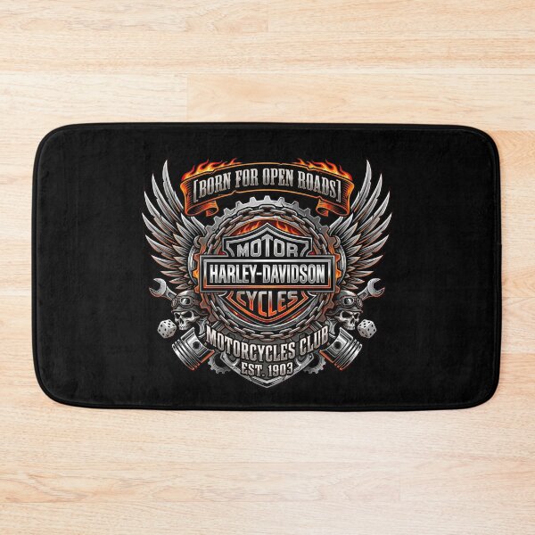 Item preview, Harley Davidson Born For Open Roads Skull And Engine Illustration designed and sold by enzoade.