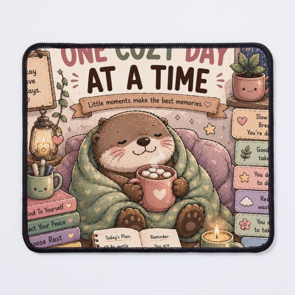 Item preview, Take Life One Cozy Day At A Time Otter Sticker designed and sold by NexusPixels.