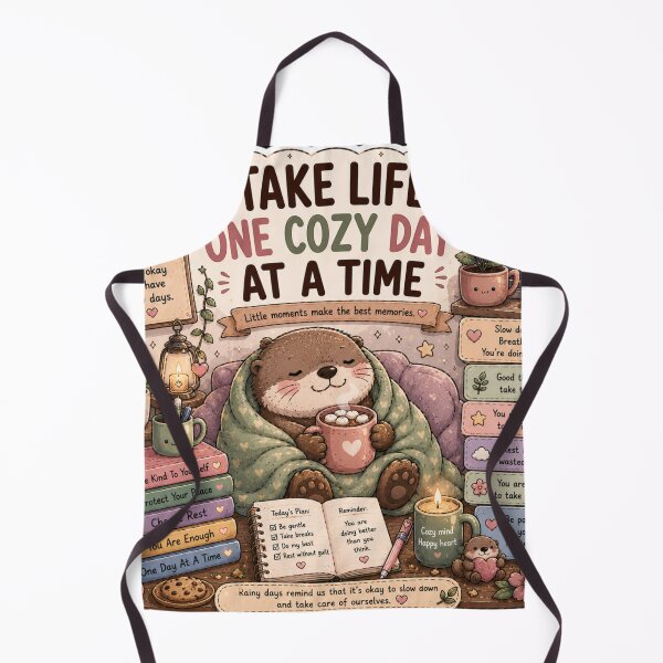 Item preview, Take Life One Cozy Day At A Time Otter Sticker designed and sold by NexusPixels.