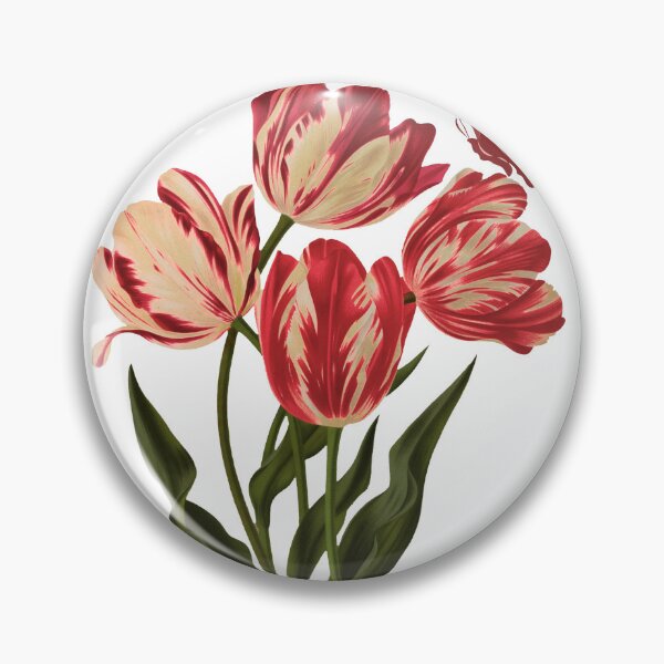 Item preview, Vintage Red Tulip Bouquet with Butterfly Botanical Floral Illustration designed and sold by vibecraft_studio2.