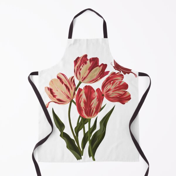 Item preview, Vintage Red Tulip Bouquet with Butterfly Botanical Floral Illustration designed and sold by vibecraft_studio2.