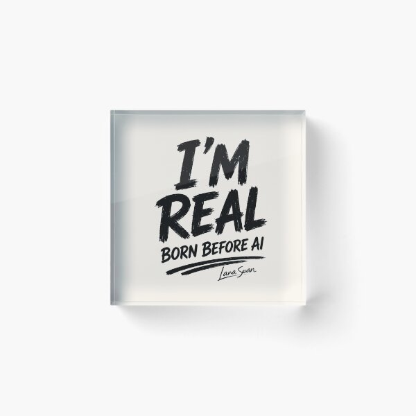 Item preview, I’M REAL BORN BEFORE AI | Funny Typography Design | Human-Made Statement designed and sold by BlueberrySwan.