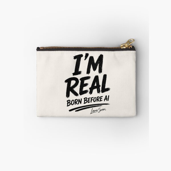 Item preview, I’M REAL BORN BEFORE AI | Funny Typography Design | Human-Made Statement designed and sold by BlueberrySwan.