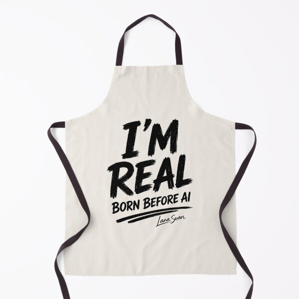 Item preview, I’M REAL BORN BEFORE AI | Funny Typography Design | Human-Made Statement designed and sold by Baroness Swan.