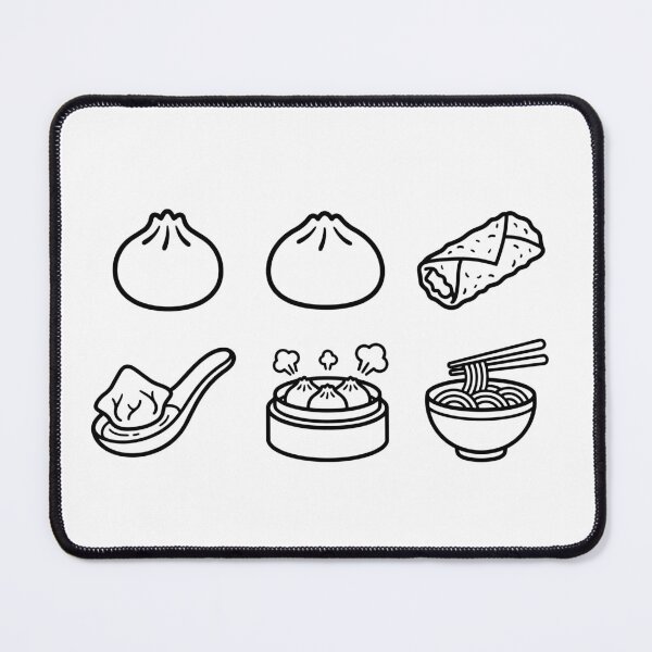 Item preview, Six Piece Dumpling Set – Dim Sum Collection Illustration designed and sold by EmeraldeaArt.