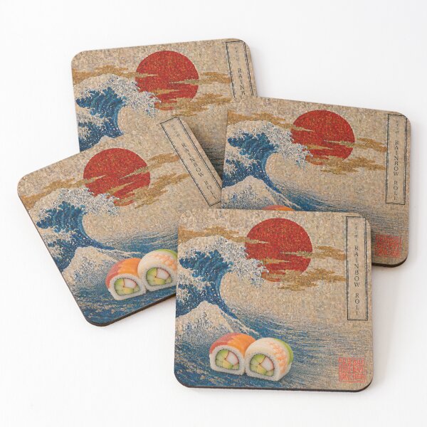 Item preview, Rainbow Roll Sushi — Ukiyo-e Japanese Sushi Art Tee designed and sold by nurusubetei.
