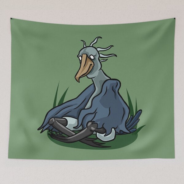Item preview, Sleepy Shoebill Bird Illustration | Cute Cartoon Wildlife Art designed and sold by MechanicalART.