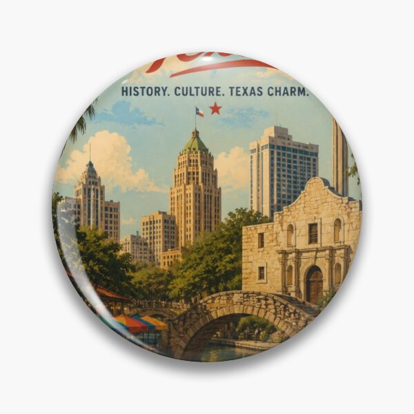 Item preview, Discover San Antonio Texas – Vintage Travel Poster | River Walk & Alamo Wall Art designed and sold by ElartedeNoel.