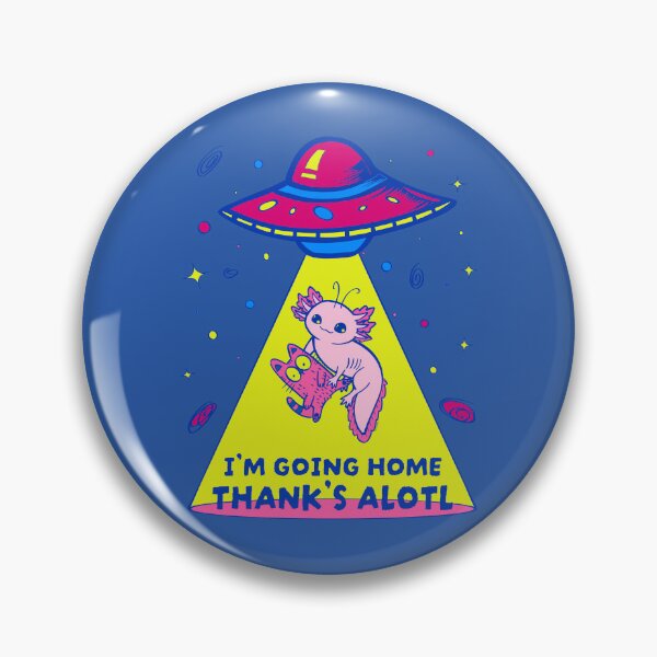 Item preview, "I'm going home, thanks alotl" kawaii Axolotl Alien abduction, cat, spaceship designed and sold by Mimo & Co..
