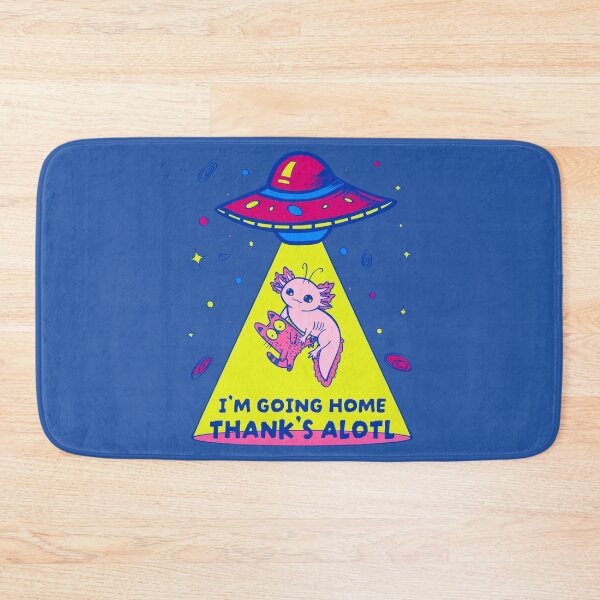 Item preview, "I'm going home, thanks alotl" kawaii Axolotl Alien abduction, cat, spaceship designed and sold by Mimo & Co..