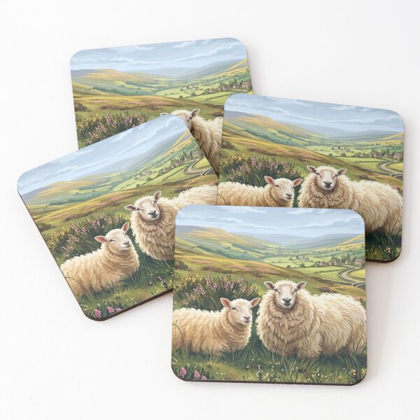 Item preview, English countryside with sheep designed and sold by Cozy Beam Studio.