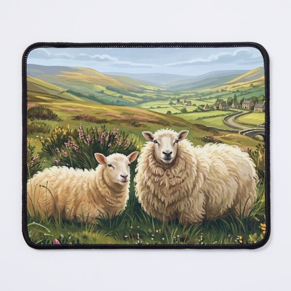 Item preview, English countryside with sheep designed and sold by Cozy Beam Studio.